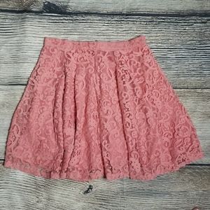 Forever 21 M Pink Lace flowy mini skirt
